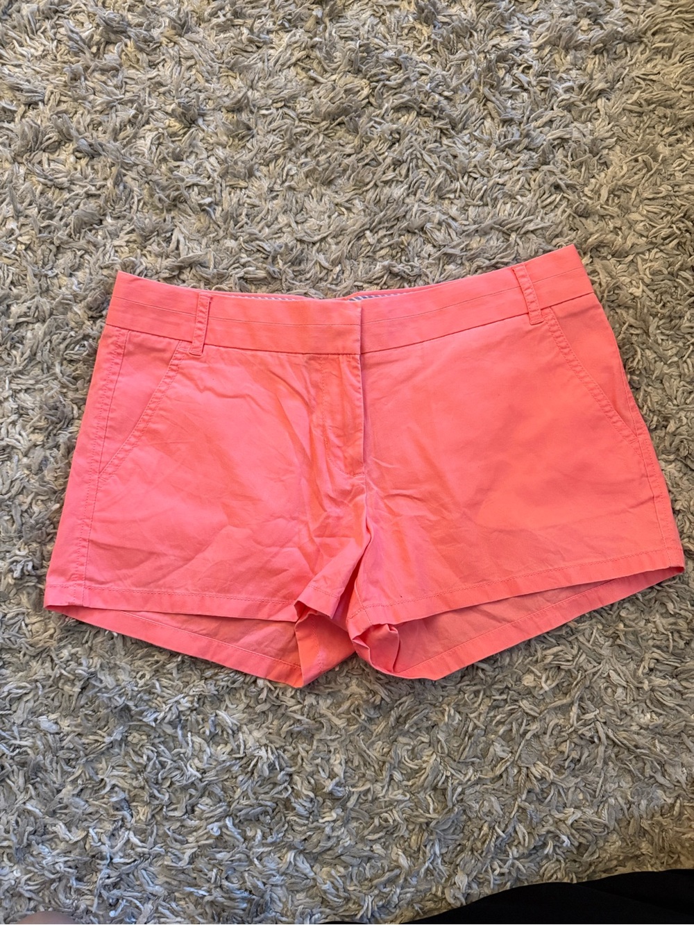 J. Crew Coral Pink High-Rise Cotton Shorts